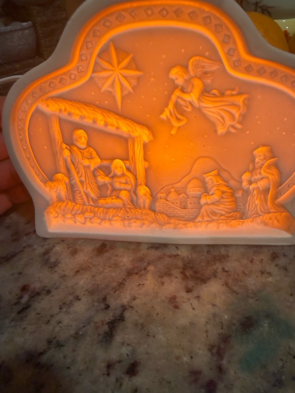 Illuminated Ceramic Nativity Scene - Warm Ivory Glow